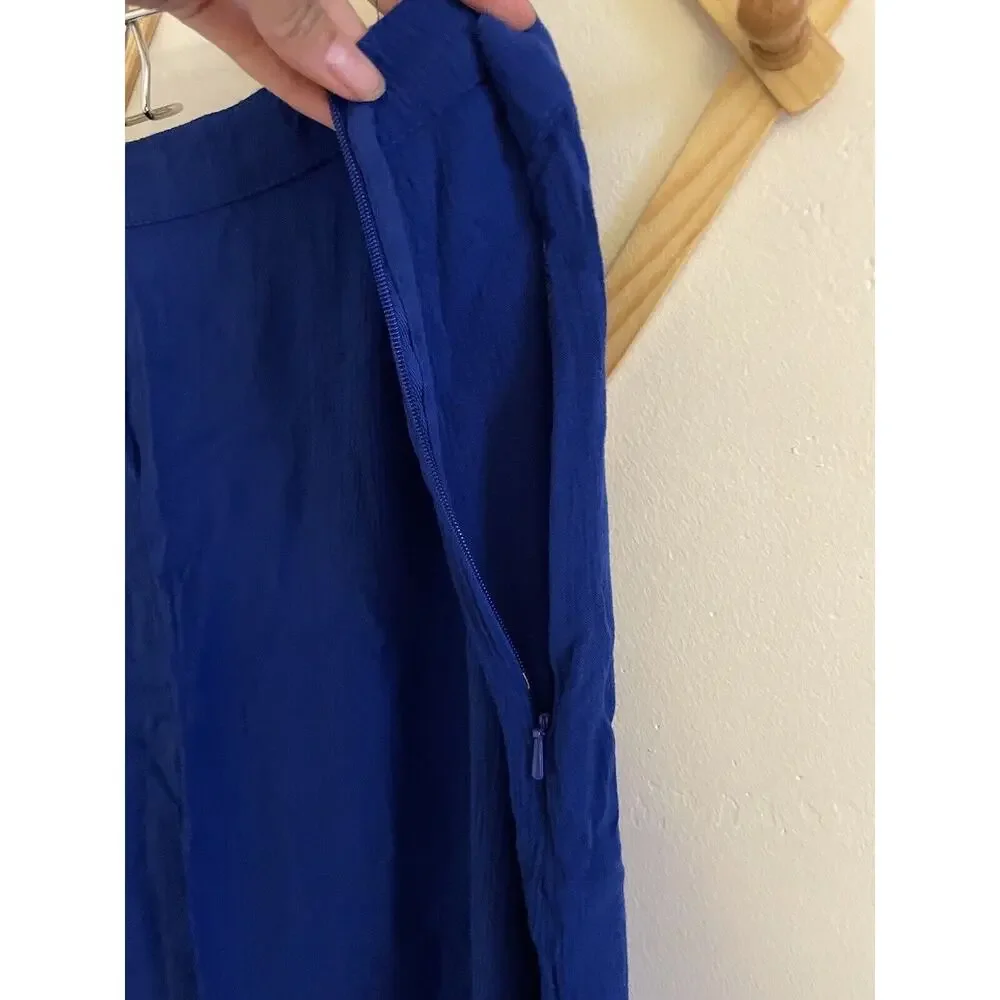 ASOS Maxi Skirt Women's 10 High Rise Cobalt Blue Slit Lined SIde ZIp - Picture 5 of 7